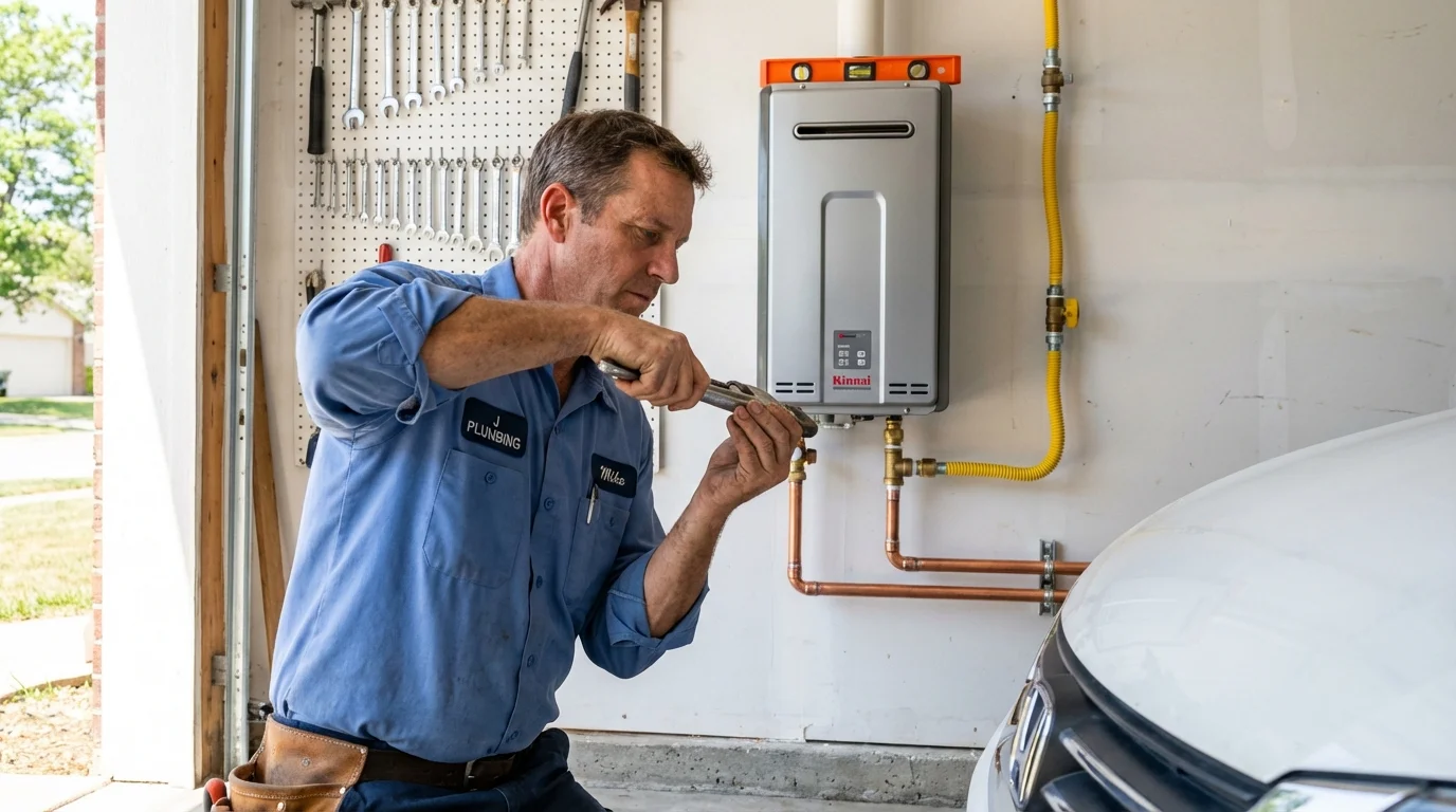 Tankless water heater installation by a Johns Plumbing LLC plumber in Stafford Springs
